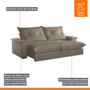 Ver imagem 5 de Sofá Retrátil e Reclinável com Catraca Blindada 200cm Mônaco