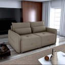 Ver imagem 4 de Sofá Cama 2 Lugares com Almofadas 205cm Celine Matrix Veludo Capuccino
