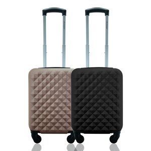 Kit Conjunto Mala de Bordo Viagem Rígidas Rodas 360º Cadeado Segredo Gladiador Duas D1pp Tamanho Pp