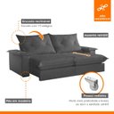 Ver imagem 3 de Sofá Retrátil e Reclinável com Catraca Blindada 200cm Mônaco
