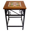 Ver imagem 2 de Banco de Ferro e Madeira Rústico com Ladrilho Hidráulico Azulejo Ladrilho B1