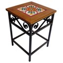 Ver imagem 1 de Banco de Ferro e Madeira Rústico com Ladrilho Hidráulico Azulejo Ladrilho B1