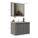 Ver imagem 3 de Gabinete Banheiro 60cm com Espelheira e Cuba Multimóveis Cr10104 Cimento