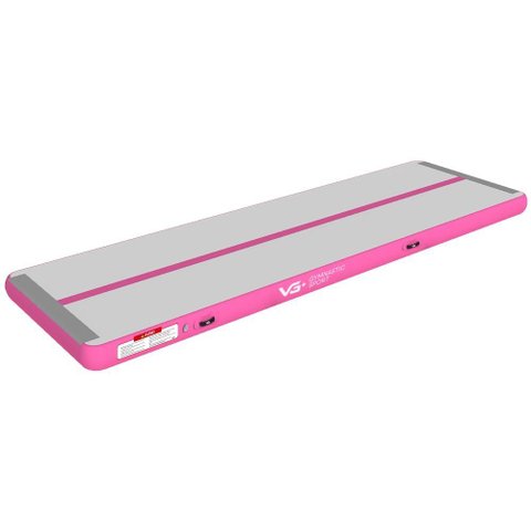 Tapete Colchão Ginástica Inflável 3 Metros com Bomba Elétrica Vg Plus Rosa 110v