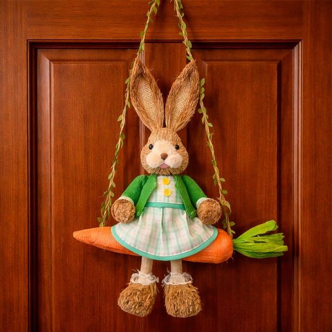 Coelha Sentada Balanço Cenoura Decoração Enfeite Páscoa 60cm