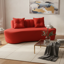 Ver imagem 1 de Sofá 3 Lugares Orgânico Curvo Madrid 180cm Couro Vermelho