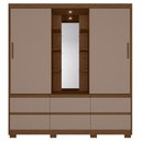 Ver imagem 2 de Guarda Roupa Casal 193cm 2 Portas Selene Nogueira/Cappuccino a02 - Mpozenato