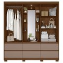 Ver imagem 6 de Guarda Roupa Casal 193cm 2 Portas Selene Nogueira/Cappuccino a02 - Mpozenato