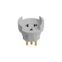 Ver imagem 2 de Kit 4 Pino Adaptador para Tomada 3 Pino Bipolar 10a 250v Cor:cinza Claro