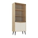 Ver imagem 3 de Cristaleira Vitrô 70cm 2 Portas de Vidro Marrom/Amendoa/Off White