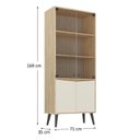 Ver imagem 4 de Cristaleira Vitrô 70cm 2 Portas de Vidro Marrom/Amendoa/Off White