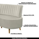 Ver imagem 4 de Sofá Decorativo 1,60m 2 Lugares Katara Veludo Bege Claro G33 - Gran Belo