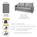 Ver imagem 4 de Sofá Living Riviera Tecido Linho Cinza Claro 2,00m