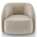 Ver imagem 4 de Kit Sofá 4 Lugares Eron 318cm com Poltrona Giratória Angelina M03 Veludo Bege - Lyam Decor