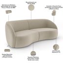 Ver imagem 5 de Kit Sofá 4 Lugares Eron 318cm com Poltrona Giratória Angelina M03 Veludo Bege - Lyam Decor