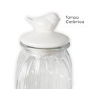 Ver imagem 2 de Kit 4 Potes Vidro Tampa Cerâmica Pássaro 1500ml Class