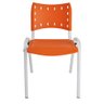 Cadeira Iso para Escola Escritório Comércio Laranja Base Branca - 1