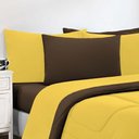Ver imagem 3 de Kit Edredom + Jogo de Lençol Malha 100% Algodão Gran Moratta 7 Peças Casal - Amarelo-marrom