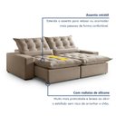 Ver imagem 4 de Sofá Retrátil e Reclinável com Catraca Blindada 210cm Montano Veludo Jolie/Cinza