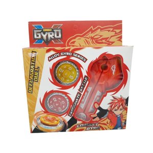Pião de Batalha com Lançador Gyro 3 Peças Vermelho - Quanhe