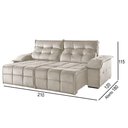 Ver imagem 3 de Sofá 2 Lugares Retrátil e Reclinável Martins M-122 Veludo Creme