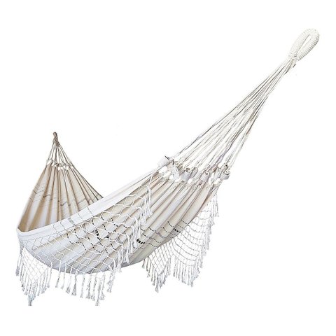 Rede de Dormir Descanso Casual Pernambucana Algodão Premium Cru 3,80x1,50
