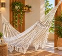Ver imagem 2 de Rede de Dormir Descanso Casual Pernambucana Algodão Premium Cru 3,80x1,50