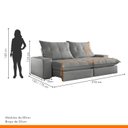 Ver mais imagens de Sofá Retrátil e Reclinável com Catraca Blindada 210cm Porto