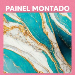 Papel de Parede Painel 3D Mármore Branco Azul e Amarelo 2,5M Auto Colante Lavável Revestimento - 3