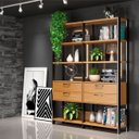 Ver imagem 1 de Conjunto 2 Estantes com Gaveteiro 73x185cm Freijó Preto Fosco Pradel