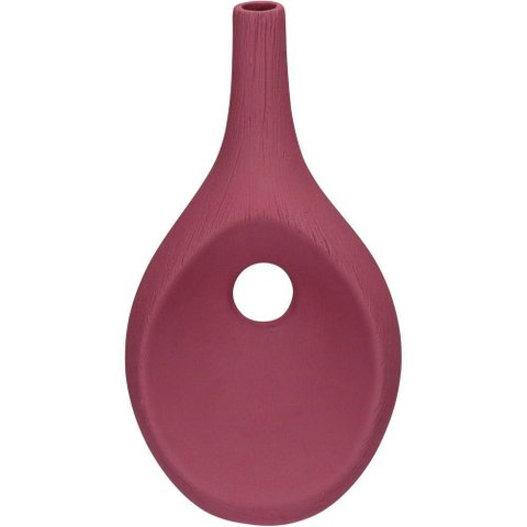 Vaso Decorativo Enfeite Casa Aparador Garrafa Home&co Cerâmica 31x16x11cm Terracota
