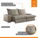 Ver imagem 5 de Sofá Retrátil e Reclinável com Catraca Blindada 230cm Porto