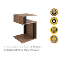 Ver imagem 2 de Mesa Lateral de Apoio 2 Nichos Montana/preto B74 Emovell