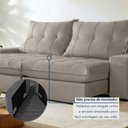 Ver mais imagens de Sofá Retrátil e Reclinável com Catraca Blindada 250cm Porto Veludo Jolie/Cinza