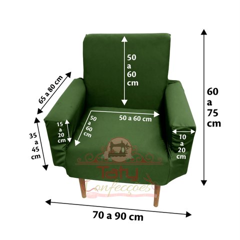 Capa Poltrona Sala.:verde Esmeralda