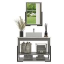 Ver imagem 4 de Gabinete Banheiro 60cm 2 Portas com Cuba e Espelheira Multimóveis CR10106 Cimento/Calacata