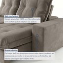 Ver imagem 6 de Sofá Retrátil e Reclinável com Catraca Blindada 290cm Porto Veludo Jolie/Cinza