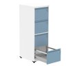 Armário de Arquivo Oficio 4 Gavetas Pandin 47cm (larg) Aço Branco C/ Frente Gaveta Azul Dali C/ - 2