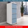 Armário de Arquivo Oficio 4 Gavetas Pandin 47cm (larg) Aço Branco C/ Frente Gaveta Azul Dali C/ - 6