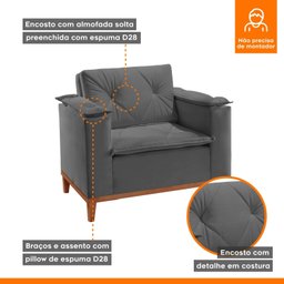 Poltrona para Sala de Estar Mônaco - 4