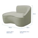 Ver imagem 5 de Kit Divã Recamier Orgânico Marrocos 160cm Lado Esquerdo e 2 Poltronas Amore Bouclé Verde Oliva