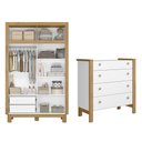 Ver imagem 3 de Quarto de Bebê Completo Flora com Berço Cômoda e Roupeiro 5085 Branco Qmovi + Colchão Gazin