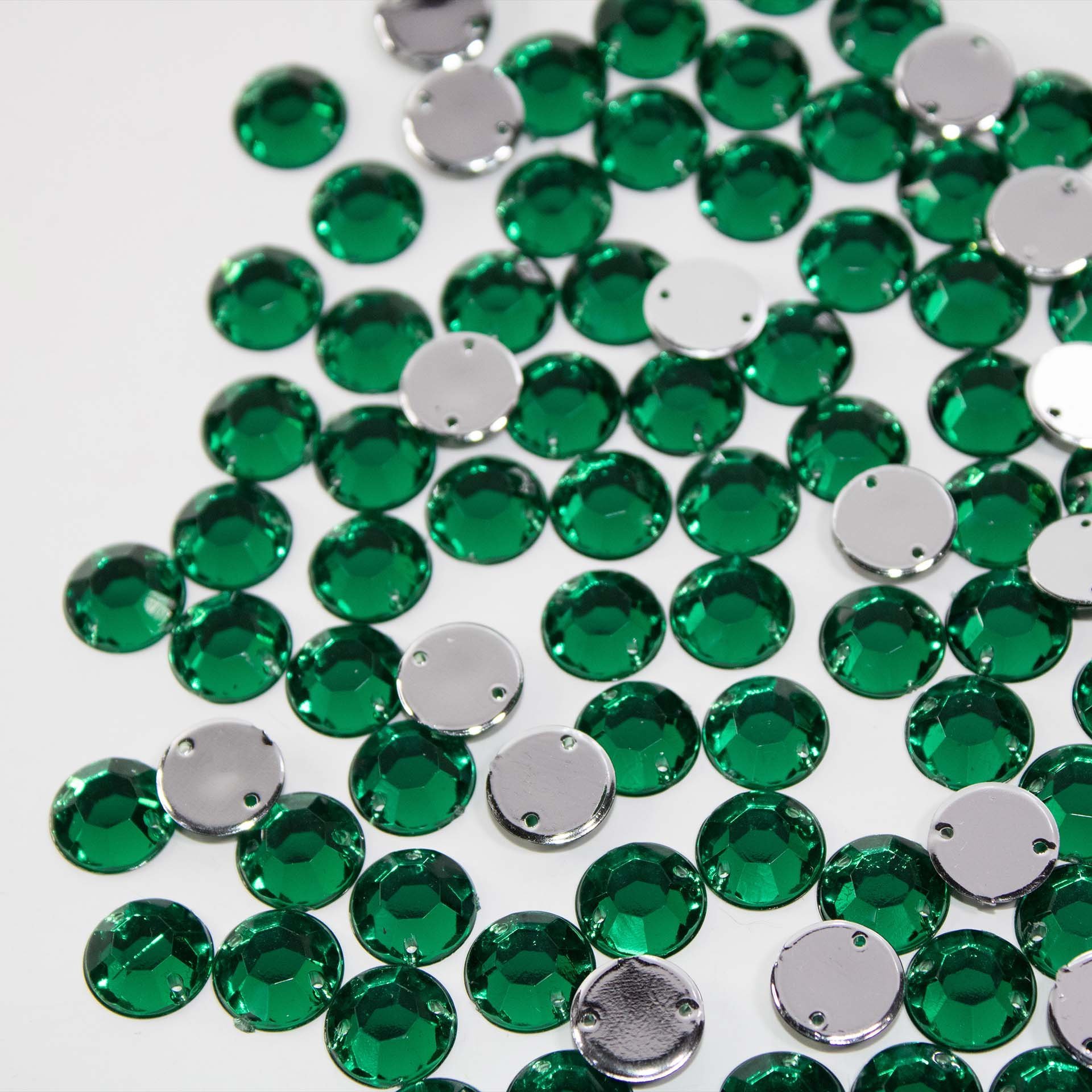 Chaton Primeira Linha Redondo 10mm- Verde Bandeira-250 Uni La Mode Arte e Criação Chaton Redondo