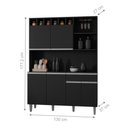 Ver imagem 2 de Armário Cozinha Completo Robin 6 Portas - Preto