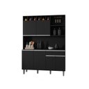 Ver imagem 1 de Armário Cozinha Completo Robin 6 Portas - Preto