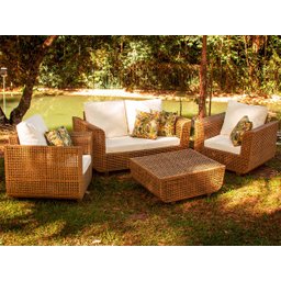 Jogo de Sofá e Poltronas Malibu com Mesa em Alumínio - Jardim, Área, Edícula, Piscina - Pedra Ferro - 11