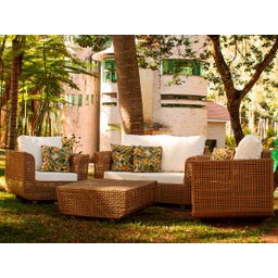 Jogo de Sofá e Poltronas Malibu com Mesa em Alumínio - Jardim, Área, Edícula, Piscina - Pedra Ferro - 9