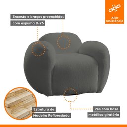 Poltrona para Sala de Estar Burgos - 6