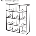 Ver imagem 4 de Estante Livreiro 10 Nichos 109x91 Cm Preto Arly