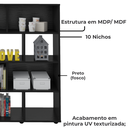 Ver imagem 5 de Estante Livreiro 10 Nichos 109x91 Cm Preto Arly